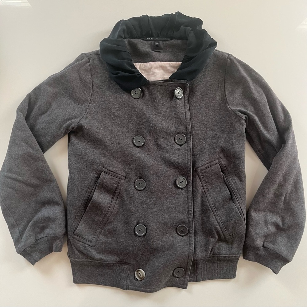 Vintage Marc Jacobs Charcoal Coat Jacket with Ruffle collar coquette